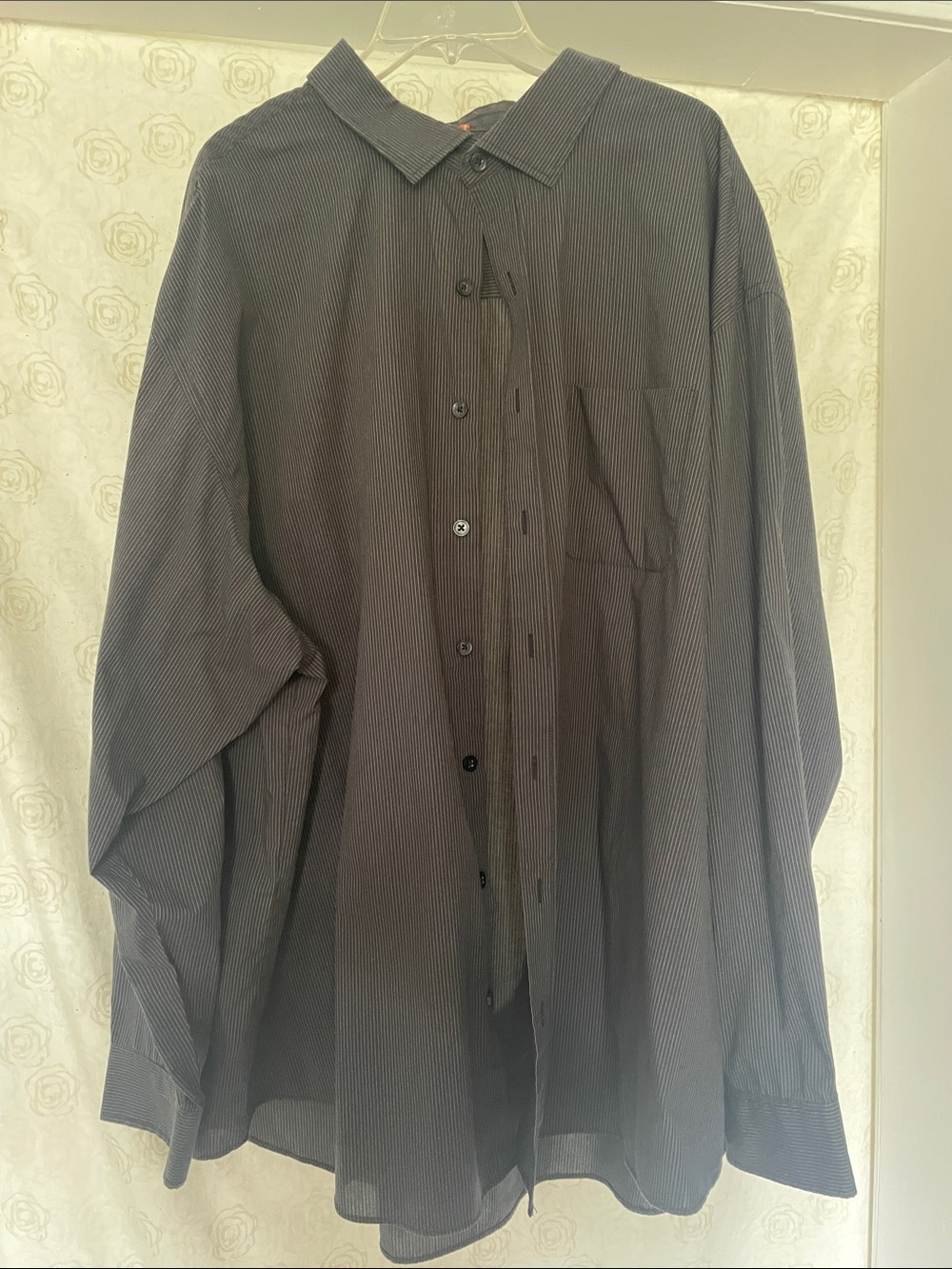 Van Heusen Black Pinstripe Dress Shirt